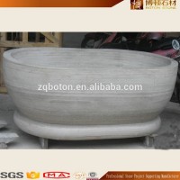 Customized Hand Made Stone Marble Freestanding Soak Tub