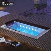 bluetooth drop in hydrotherapy whirlpool bathtubs w led lamp & big waterfall, multi-functional acrylic water massage bathtub