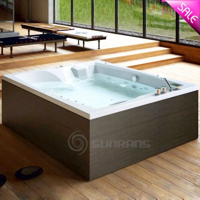 Luxury freestanding Eco friendly wooden freestanding cultured marble freestanding bathtub